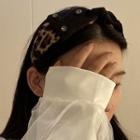Bow Leopard Print Fabric Headband