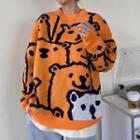 Jacquard Sweater Tangerine - One Size