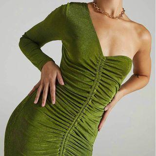 One-shoulder Smocked Mini Dress