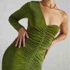 One-shoulder Smocked Mini Dress