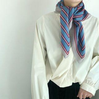 Striped Silk Scarf P204 - Blue - One Size