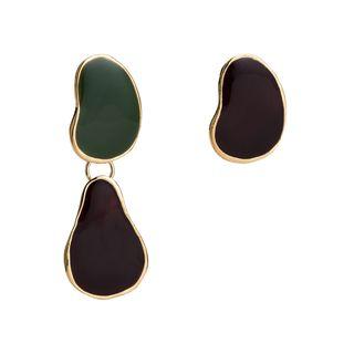 Non-matching Alloy Disc Dangle Earring