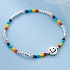Smiley Sterling Silver Bead Bracelet 1 Pc - S925silver - Smiley Face - Silver - One Size