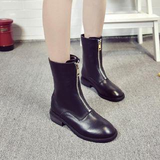 Plain Zip Short Boots