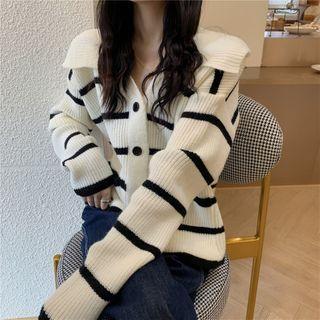 Sailor Collar Buttoned Knit Jacket