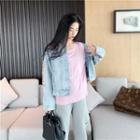 Cutout Long-sleeve T-shirt / Sweatpants / Denim Jacket