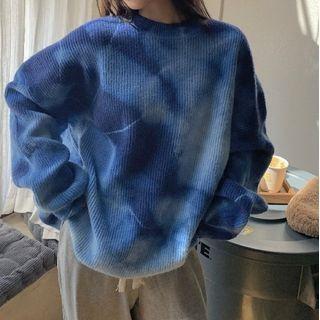 Tie-dye Sweater Blue - One Size