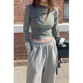 Printed Slim-fit Cropped T-shirt Multicolor - One Size