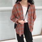 Plaid Shirt Tangerine Red - One Size