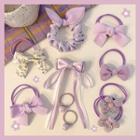 Set Of 10: Hair Tie 2# - Set Of 10 Pcs - Purple - One Size