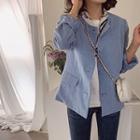 Round-neck Flap-detail Jacket