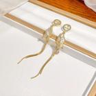 Asymmetrical Butterfly Drop Earring E5676 - 1 Pair - Gold & White - One Size