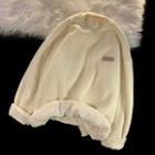Round Neck Fleece Lined Sweater
