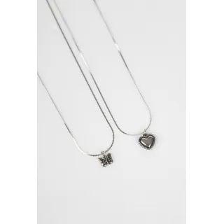 Butterfly / Heart Pendant Chain Necklace