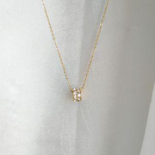 Rhinestone Pendant Necklace 1 Piece - Necklace - Gold - One Size