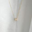 Rhinestone Pendant Necklace 1 Piece - Necklace - Gold - One Size