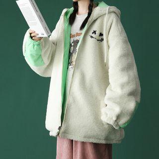Reversible Print Hooded Zip-up Jacket