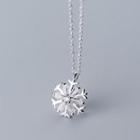 925 Sterling Silver Rhinestone Snowflake Pendant Necklace S925 Silver - Set - One Size
