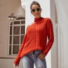 Cold-shoulder Cable Knit Sweater