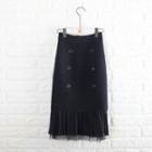 Lace Hem Buttoned Midi Skirt