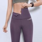 Zip Lettering High-waist Yoga Pants