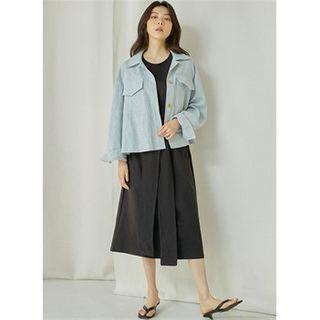Flap-front Linen Blend Shirt