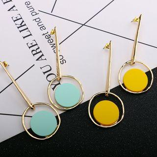 Disc Hoop Drop Earring