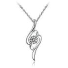 White Gold Plated 925 Sterling Silver Pendant With Cubic Zirconia (with 45cm Necklace )