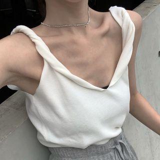 Knit Camisole Top White - One Size