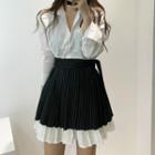 Set: Mini Pleated Shirtdress + Pleated A-line Mini Skirt
