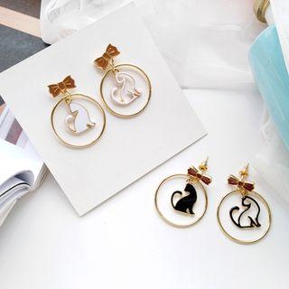 Alloy Cat Hoop Dangle Earring