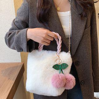 Fluffy Cherry Crossbody Bag White - One Size