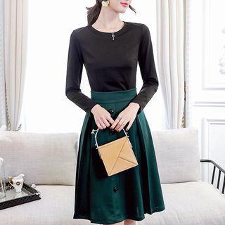 Set: Long-sleeve T-shirt + A-line Dress