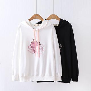 Rabbit Embroidered Hoodie / Cartoon Print Short-sleeve T-shirt