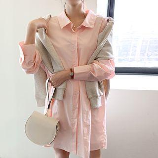 Oversized Mini Shirtdress Light Pink - One Size