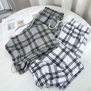 Cotton Plaid Sweatpants