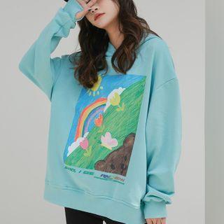 Printed Crewneck Long-sleeve Sweatshirt