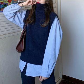 Long-sleeve Shirt / Turtleneck Sweater Vest