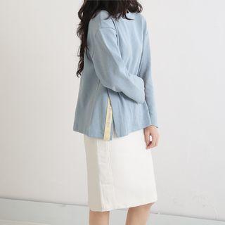 Side Slit Long Sleeve T-shirt