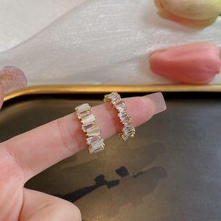 Set Of 2: Rhinestone Ring Set Of 2 - J637 - Gold - One Size