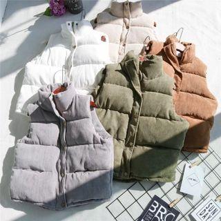 Stand Collar Corduroy Padded Jacket
