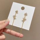 Star Rhinestone Alloy Fringed Earring A192 - 1 Pair - 925 Silver - Gold - One Size