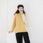Cable-knit Paneled Sweater