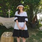 Color-block Tiered Dress