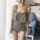 Striped Long Swimsuit