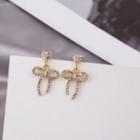 Rhinestone Bow Earring 1 Pair - E2980 - As Shown In Figure - One Size
