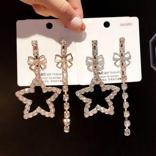 Rhinestone Star Drop Non-matching Earring