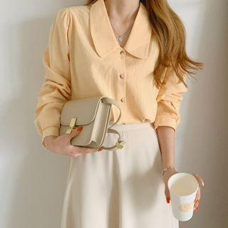 Chelsea-collar Pastel-color Blouse