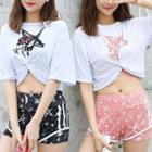 Set: Star Print Bikini + Short-sleeve T-shirt