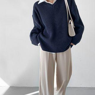 Oversized Ribbed Sweater In 10 Colors